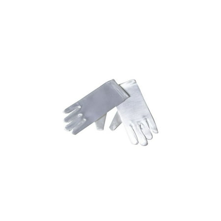 Dempsey Marie Child Size Long or Short Satin Formal Gloves in White or Ivory