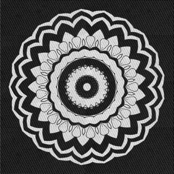 Ahgly Company Indoor Square Patterned Night Black Area Rugs, 7' Square