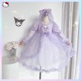 thumbnail image 1 of Sanrios Anime Girls Dress Kuromi Melody New Cute High-Quality Dress Summer Kid's Gauze Skirt Lights Princess Short Sleeve Dress, 1 of 5