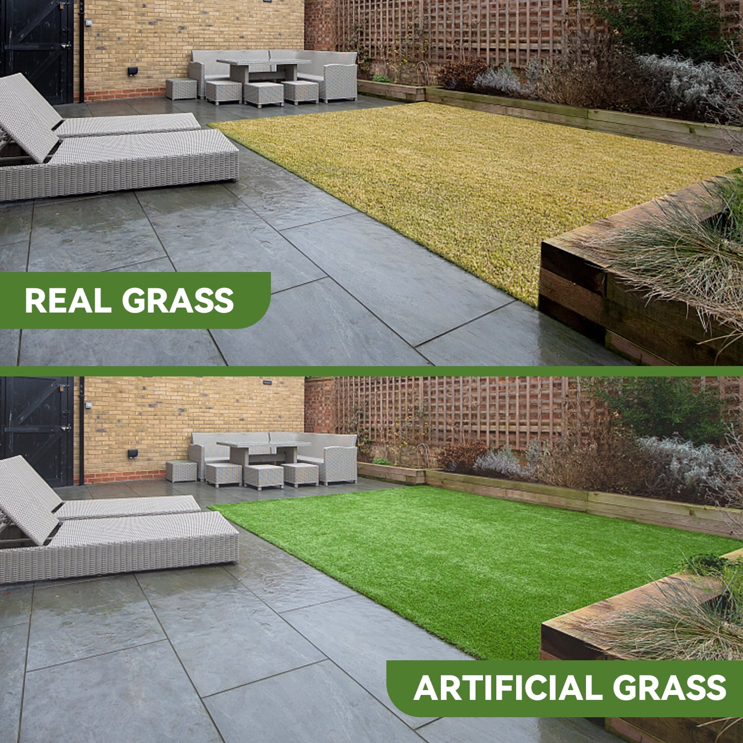 Lawn 5x8ft Artificial Grass Turf 1.38" High Indoor Outdoor Synthetic Rug,Green