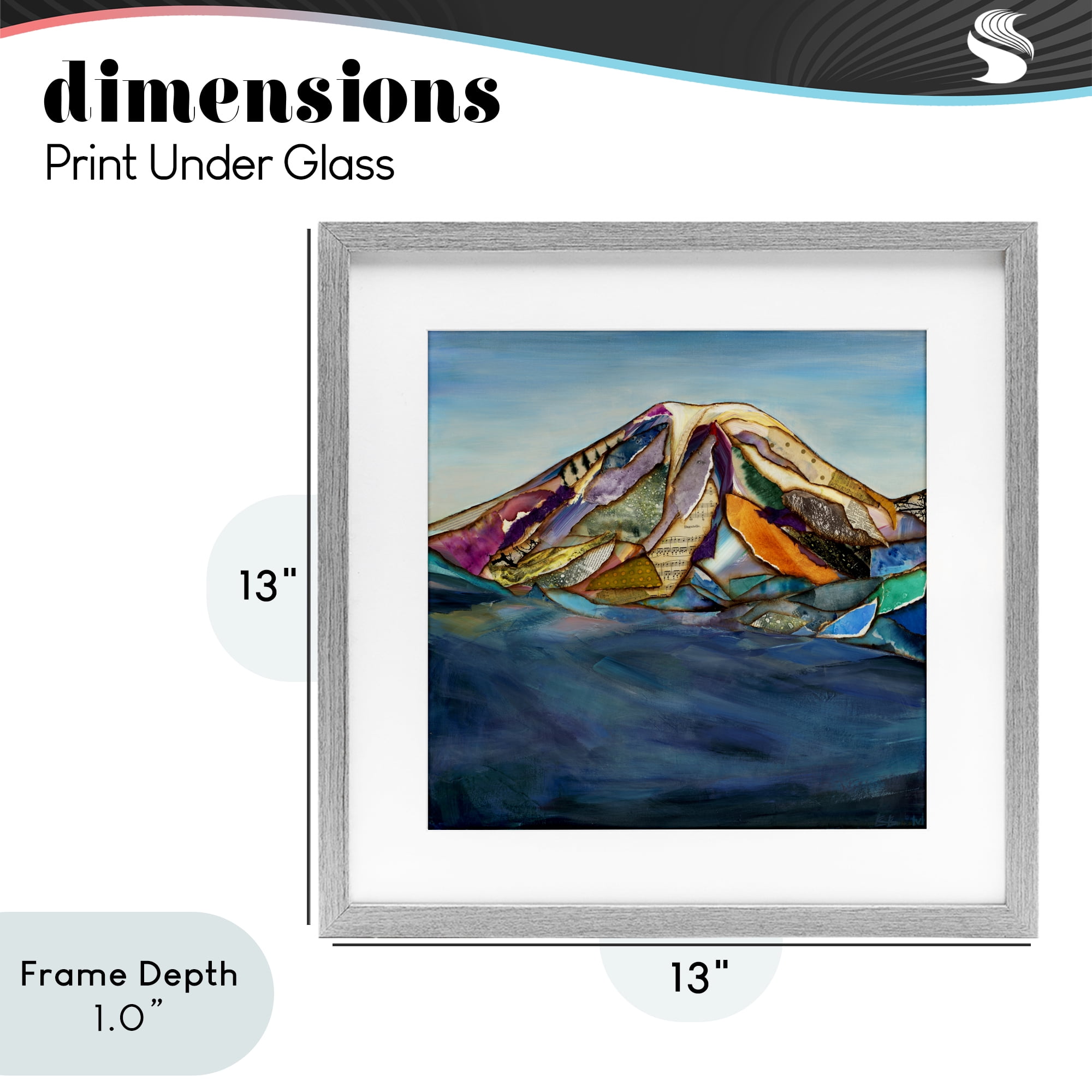 Stupell Industries Collaged Layers Mountain Gray Framed Print Under Glass, design by Van Horne-Borcherding