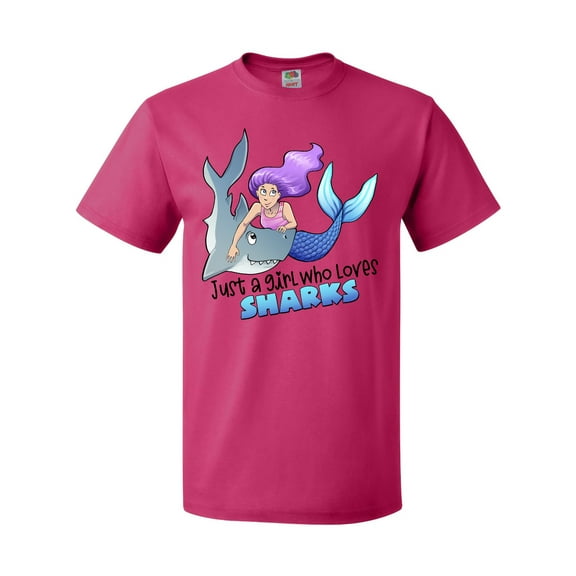 Inktastic Just a Girl Who Loves Sharks- Mermaid T-Shirt