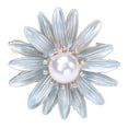 thumbnail image 5 of Mightlink Elegant Flower Shape Women Brooch Faux Pearl Decor Lapel Pin Shawl Cardigan Coat Brooch Pin Enamel Simple Badge Jewelry Gift, 5 of 7