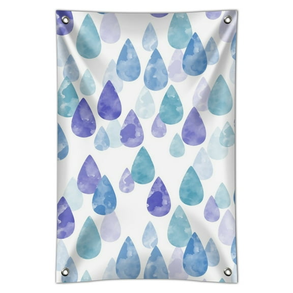 Watercolor Raindrops Pattern Home Business Office Sign
