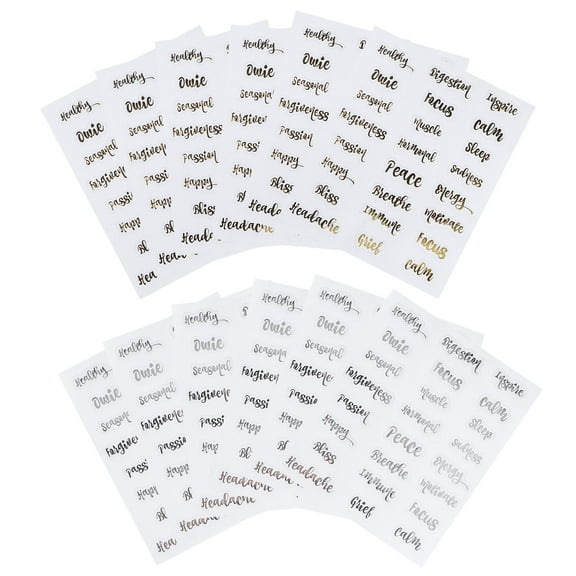 DEMACRIO 18 Sheets Waterproof PVC Stickers for Perfume Bottle Labeling Golden Silver Square Decorative Tags