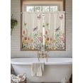 thumbnail image 4 of Wildflowers 2 Panel Kitchen Curtains for Windows, Spring Vintage Tulip Butterfly Floral Leaf Bathroom Privacy Curtain, Home Décor Window Treatment for Bedroom/Living Room 55"x45", 4 of 6