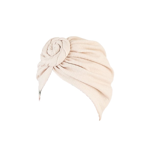 Sonducket Turbante Nudo Hijab Sombrero Étnico Llano Pañuelo Universal Accesorios de estilo Pérdida de cabeza Bonnet Adornos Boda Sombreros Beige