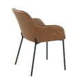 thumbnail image 4 of Daniella Contemporary Dining Chair in Black Steel and Camel Faux Leather by LumiSource - Set of 2, 4 of 4