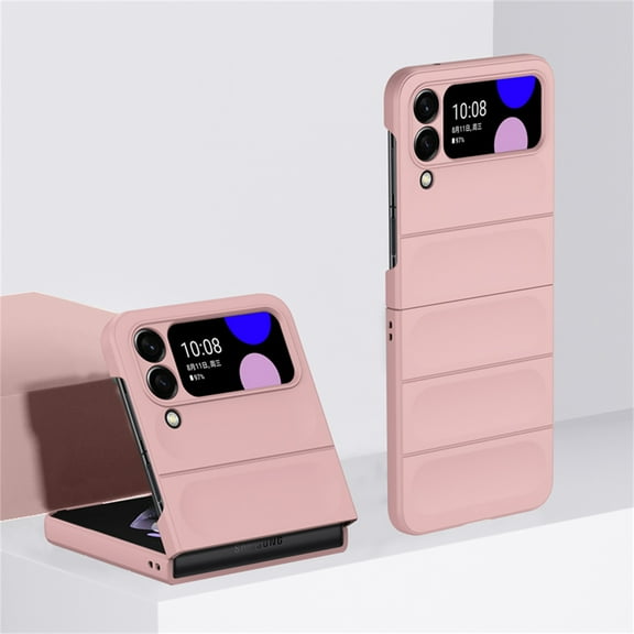 ELEHOLD Rugged Case for Samsung Galaxy Z Flip 4 Hard PC Shell Slim Thin Lightweight Flexible Folding Shockproof Protective Case for Samsung Z Flip 4 - Pink