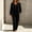 Black, variant on Women's Casual Velvet Two Piece Set V Neck Button Long Sleeve Top and Wide Leg Pants Soft Loungewear Outfit for Daily Home Wear Wine