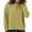 Green, variant on Women's Fleece Lined Pullover Sweatshirt, Button Collar High Neck Top, Loose Fit High Waist Casual Shirt, Soft Winter Warm Long Sleeve Crewneck Top Coffee L