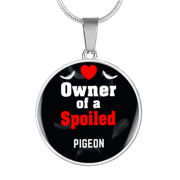 Pigeon Bird Owner Necklace Circle Pendant Stainless Steel or 18k Gold 18-22"