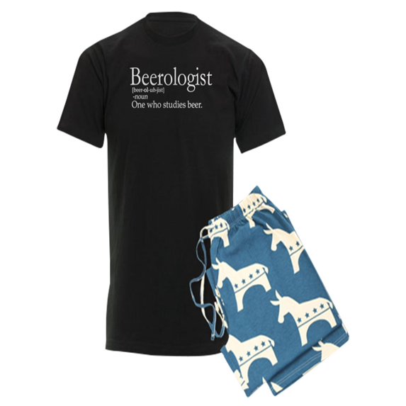 CafePress - Beerologistdark - Men's Dark Pajamas