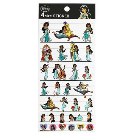 Disney's Aladdin Princess Jasmine Assorted Character Sticker Set (30 Stickers)