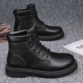 thumbnail image 4 of Steel Toe Work Boots for Men Safety Work Shoes Slip Resistant Abrasion Resistance Leather Insulated Indestructible Boots Breathable Construction Footwear, 4 of 5