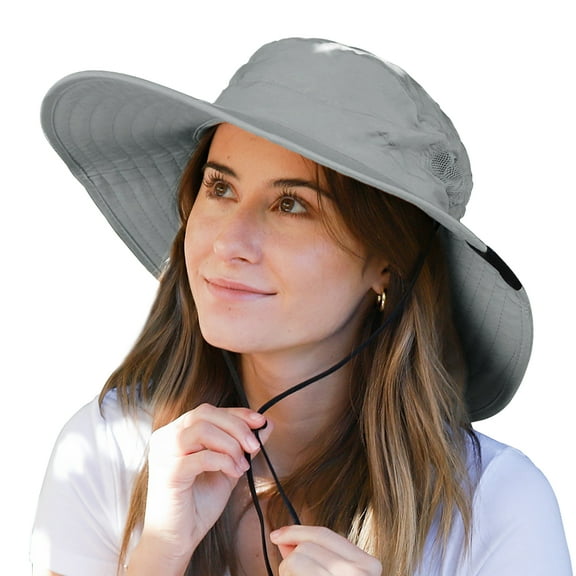 Tirrina Women's Outdoor Sun Protection Fishing Cap with Neck Flap Wide Brim Mesh Hat for Travel Camping Hiking Hunting