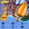 thumbnail image 2 of Ruiandsion E12 Orange LED Lighting Bulb 110V Candle Shape C7 Base 80 LM for Christmas Decorations Halloween Party Festive,Pack-10, 2 of 10