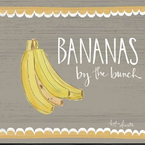 Bananas by the Bunch Canvas Art - Katie Doucette(24X24)