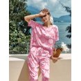thumbnail image 4 of Ekouaer Womens Silk Satin Pajamas Set Two Piece Pj Sets Sleepwear Loungewear Short Sleeve Pj Sets, 4 of 6