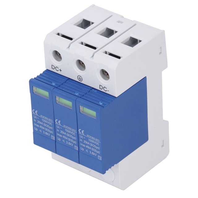 Dispositivo de protección contra sobretensiones SPD Protector de disyuntor fotovoltaico DC1000V 40KA azul y blanco