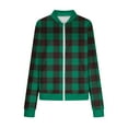 thumbnail image 6 of LWITHSZG Womens Bomber Jacket Christmas Fall Winter Fashion Waffle Plaid Jackets Long Sleeve Going Out Tops Full Zip up Coat with&nbsp;Pockets Size XXL, 6 of 6