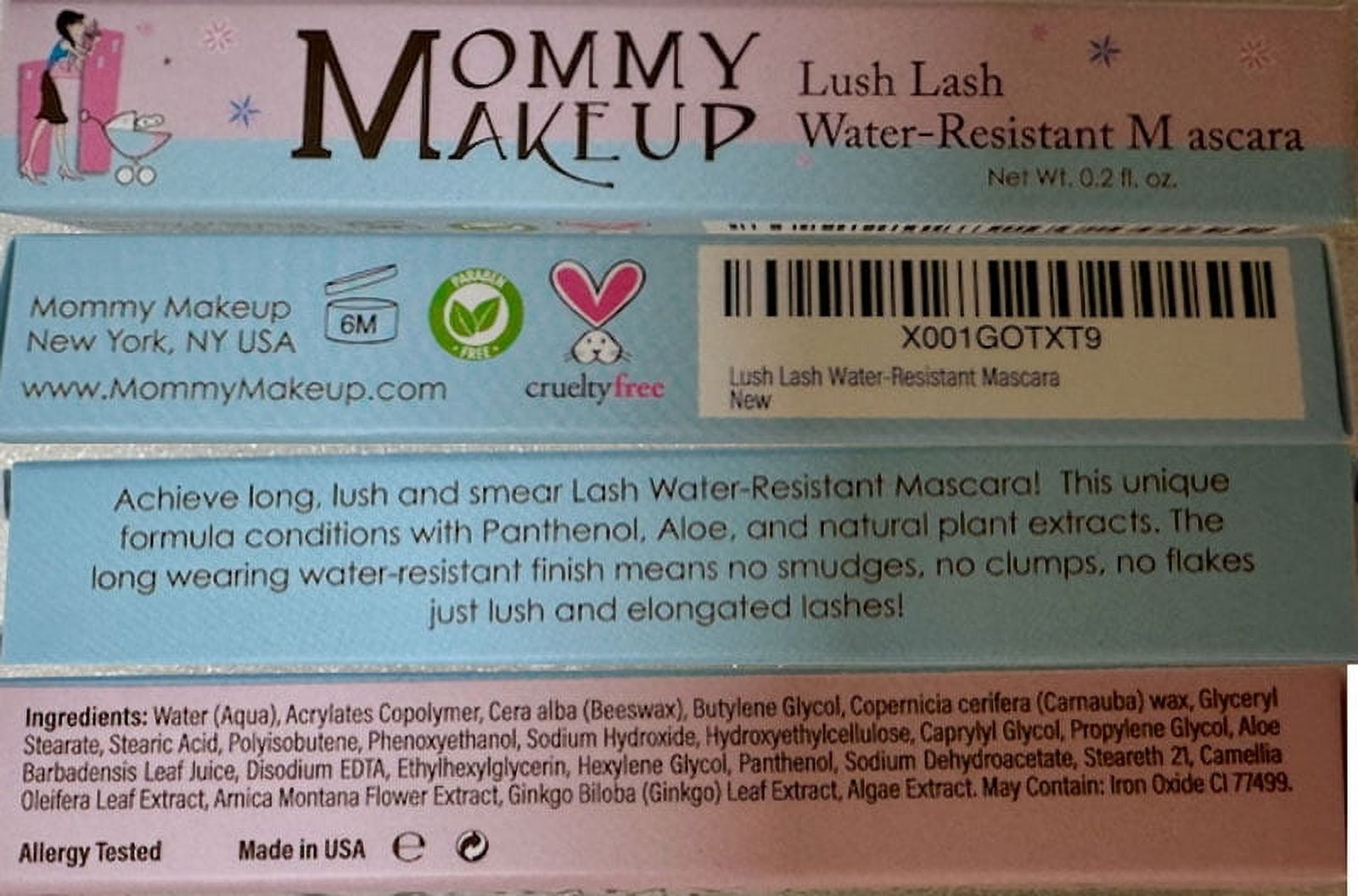 Lush Lash Water Resistant Mascara - Extreme Volume & Length (Black) by Mommy Makeup
