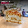 thumbnail image 7 of Cake Slice Container (50 Pack) - 1 Compartment Clear Plastic Trays with Hinged Lid - Single Slice Container for 7”-10” Diameter Cake or Pie, Cheesecake, Tres Leches, Flan, Desserts - Stock Your Home, 7 of 7