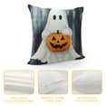 thumbnail image 4 of Patifu Halloween Cute Ghost Pillow Cover, Pumpkin Holiday Decoration Throw Pillow Cover, Square Zipper Pillowcase, Double-Sided Farmhouse Cushion Case for Home Sofa Couch 20x20in, 4 of 5