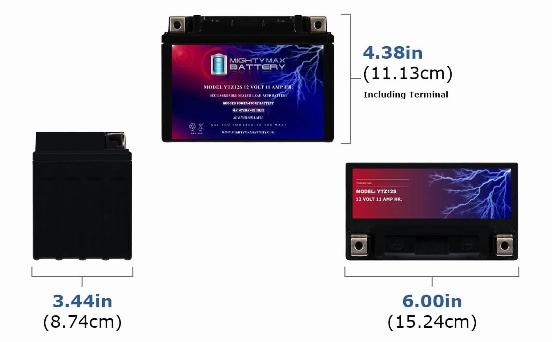 YTZ12S 12V 11Ah AGM Motorcycle Battery Replacement for FTZ12S