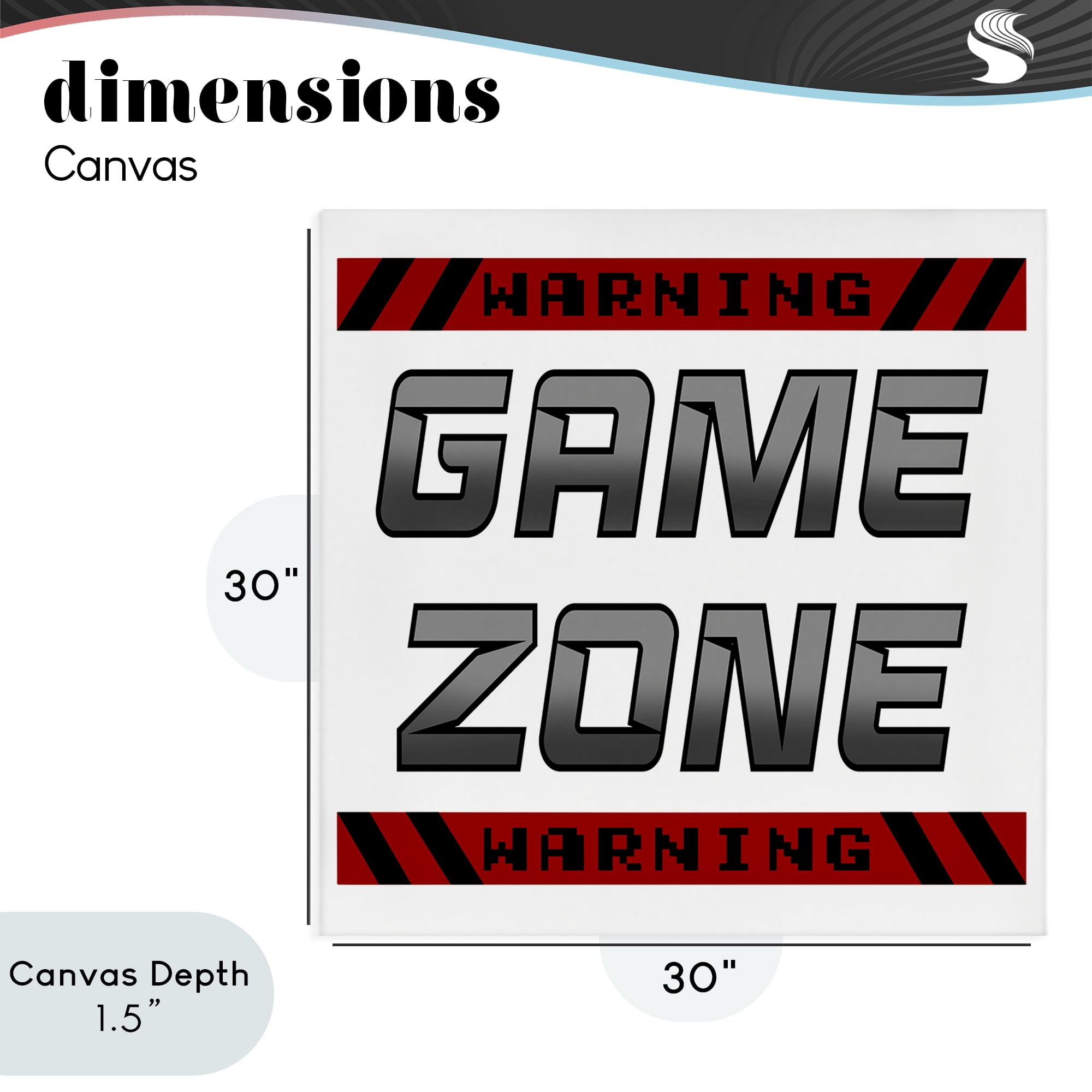 Stupell Industries Game Zone Warning Canvas Wall Art, design by Marcus Prime