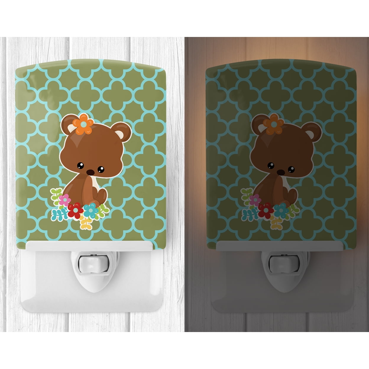 Caroline's Treasures BB6797CNL Baby Brown Bear Ceramic Night Light, 6x4x3", multicolor