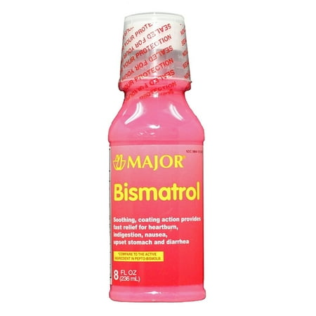 MAJOR BISMATROL LIQUID BISMUTH SUBSALICYLATE-262 MG/15 ML Pink 236 ML UPC 309041313095