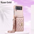 thumbnail image 2 of for Samsung Galaxy Z Flip 4 Detachable Shoulder Strap Wallet Case, with Card Slots & 360-degree Rotation Stand Ring Flip Premium PU Leather Protective Cover Lanyard for Women Girls, Rosegold, 2 of 11