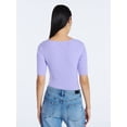 thumbnail image 3 of Scoop Women's Square Neckline Cardigan Sweater with Short Sleeves, Lightweight, Sizes XS-XXL, 3 of 5