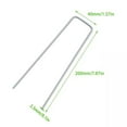 thumbnail image 4 of 50PCs 8 Inch Silver U-shaped Floor Nail with Gasket Are Suitable for Fixing Various Gardening Protective Covers of Insect-proof Covers Greenhouse Covers, 4 of 9