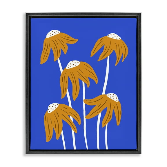 Stupell Industries Dried Sunflower Blooms Plants & Flowers Painting Black Floater Framed Canvas Art Print Wall Art, 17 x 21