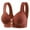 Red, variant on THDHVS Women's Bras,Womens Plus Size Bras,Fashion Women Solid Color Front Opening Buckle Wide Shoulder Strap Wireless Cushion Daily Bra Khaki 38