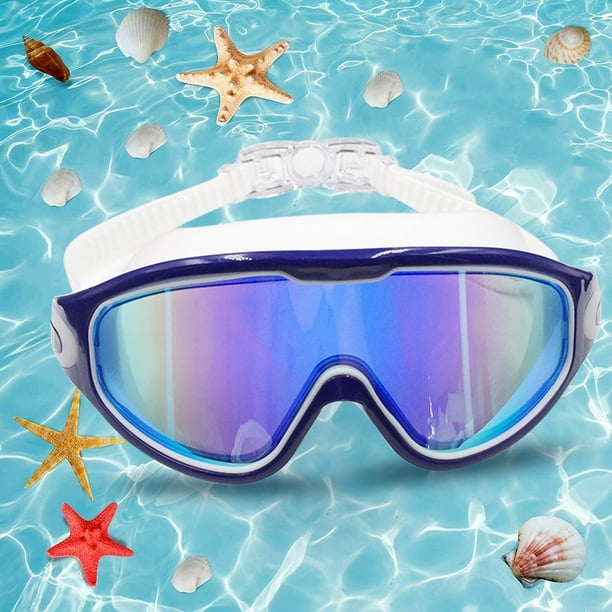 Gafas de natación de marco grande Gafas de natación selladas elásticas para deportes acuáticos (azul)