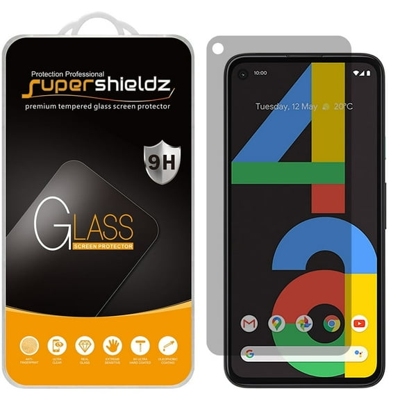 [2-Pack] Supershieldz for Google Pixel 4a Privacy Anti-Spy Tempered Glass Screen Protector, Anti-Scratch, Anti-Fingerprint, Bubble Free