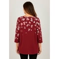 thumbnail image 3 of Jessica London Women's Plus Size Boatneck Tunic Top 3/4 Sleeve Shirt  Loose Fit, 3 of 6