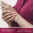 thumbnail image 5 of JeenMata 11 Carat March Aquamarine - Princess Cut Birthstone Tennis Bracelet for Women Eternity Design - White Gold Plating, Birthday, Anniversary, Valentine's Day Gift, 5 of 9