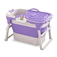 thumbnail image 3 of Piweml  40.6 Inch Portable Bathtub, Foldable Bathtub for Adults Kids, Separate Family Bathroom SPA Therapy Tub with Ergonomic Seat & Massage Roller, Soaking Hot SPA and Ice Bath Tub, 3 of 10