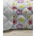 thumbnail image 3 of Floral Country Down Alternative Comforter, Composition of Garden Elements on Strips Plain Background, Microfiber Quilt for All Season, 5 Sizes, Persian Blue Pale Pink, by Ambesonne, 3 of 3
