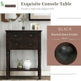thumbnail image 6 of ENYOPRO Solid Wood Buffet Sideboard, Farmhouse Console Table, Narrow Console Table with 3 Drawers Storage and Shelf, Espresso Entrance Table in Hallway, Sofa Tables for Living Room, 6 of 10
