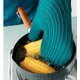 thumbnail image 2 of 2 guantes de silicona gruesos resistentes al calor para horno microondas, guantes para hornear con aislamiento térmico, utensilios de cocina (azul + rojo ladrillo), 2 of 5