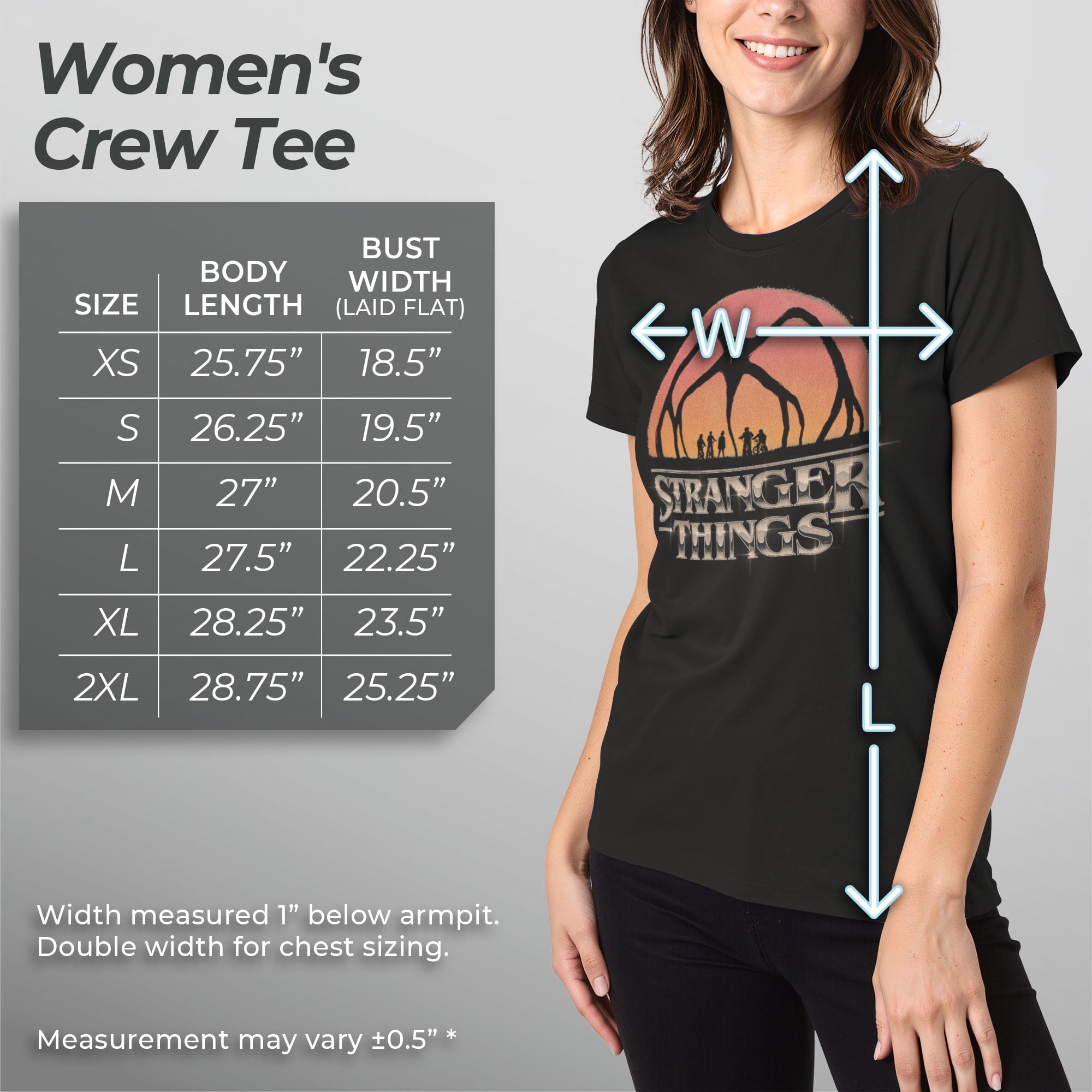 Netflix Women's Stranger Things Mind Flayer Sunset Chrome Logo T Shirt