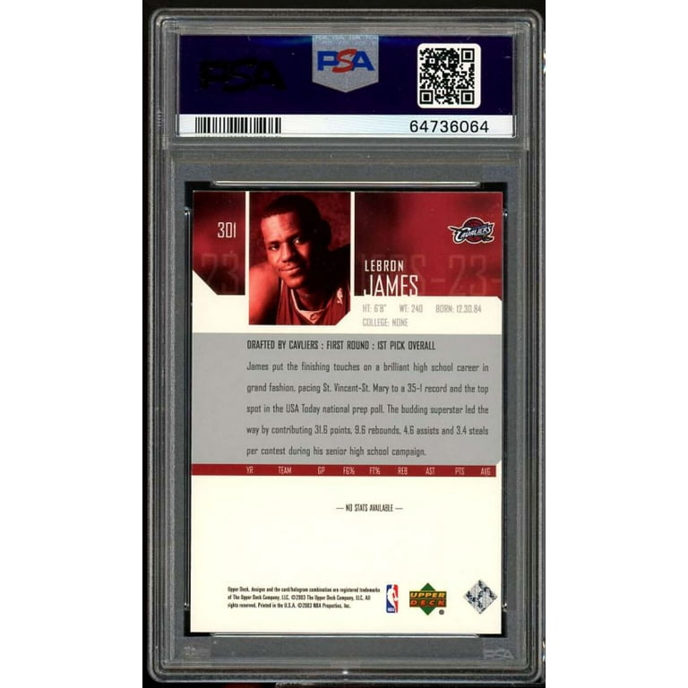 UD Lebron James rookie card 301