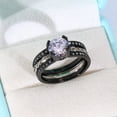 thumbnail image 3 of Ringheart Couple Rings Black Matching Rings 1.5CT AAA CZ 2pcs Women Wedding Ring Sets for Him and Her Rings Men Band, 3 of 8