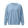 thumbnail image 7 of Mens Sweaters Crew Neck Long Sleeve Solid Color Fashion Loose Thicken Fall Pullover Sweater Blue XL, 7 of 7