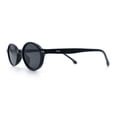 thumbnail image 6 of Hipster Snug Oval Round Thin Plastic Horn Rim Hustler Sunglasses All Black, 6 of 8